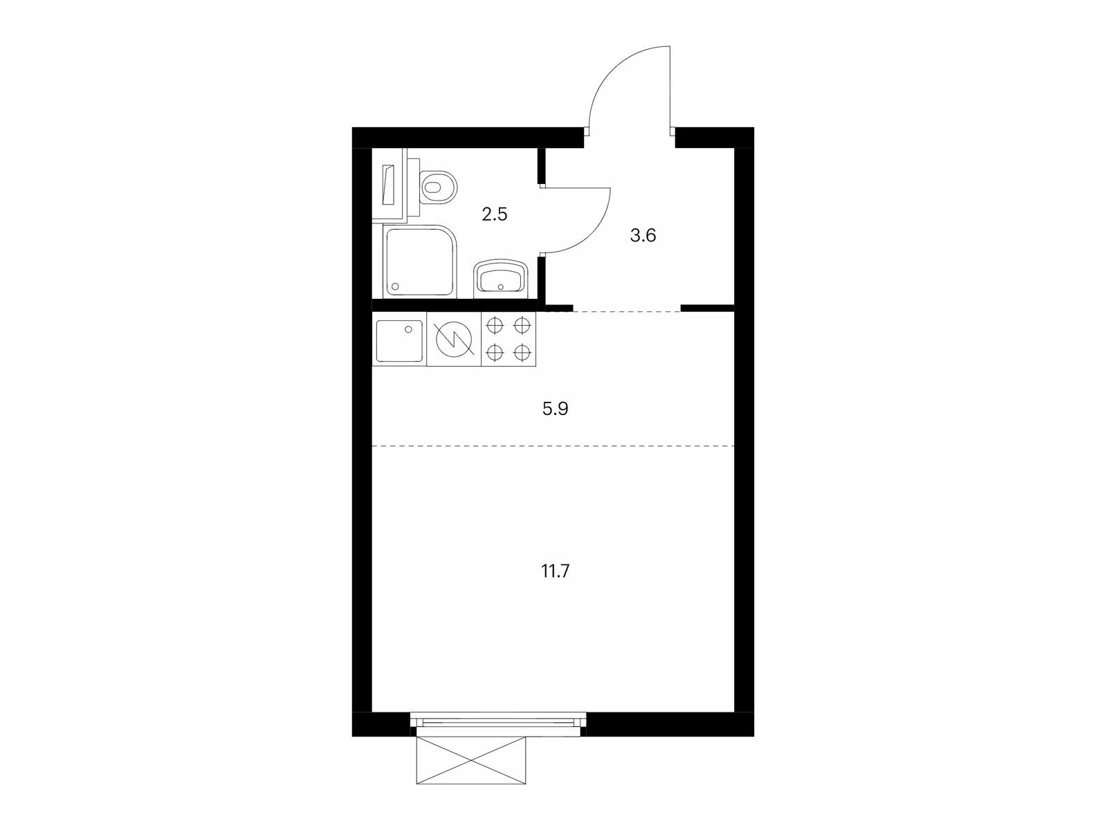 23.7 кв.м, Митинский лес