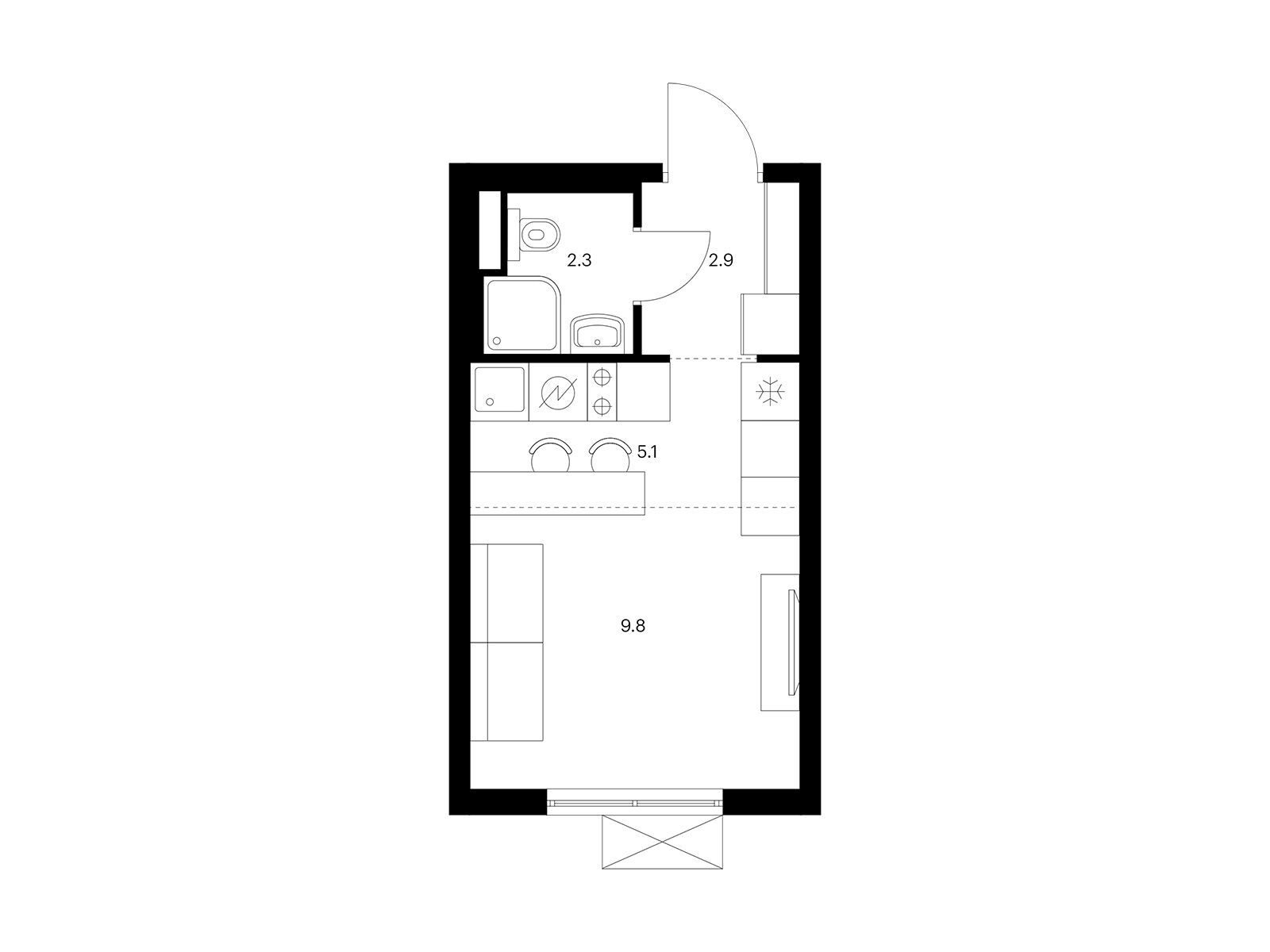 20.1 кв.м, Волжский парк