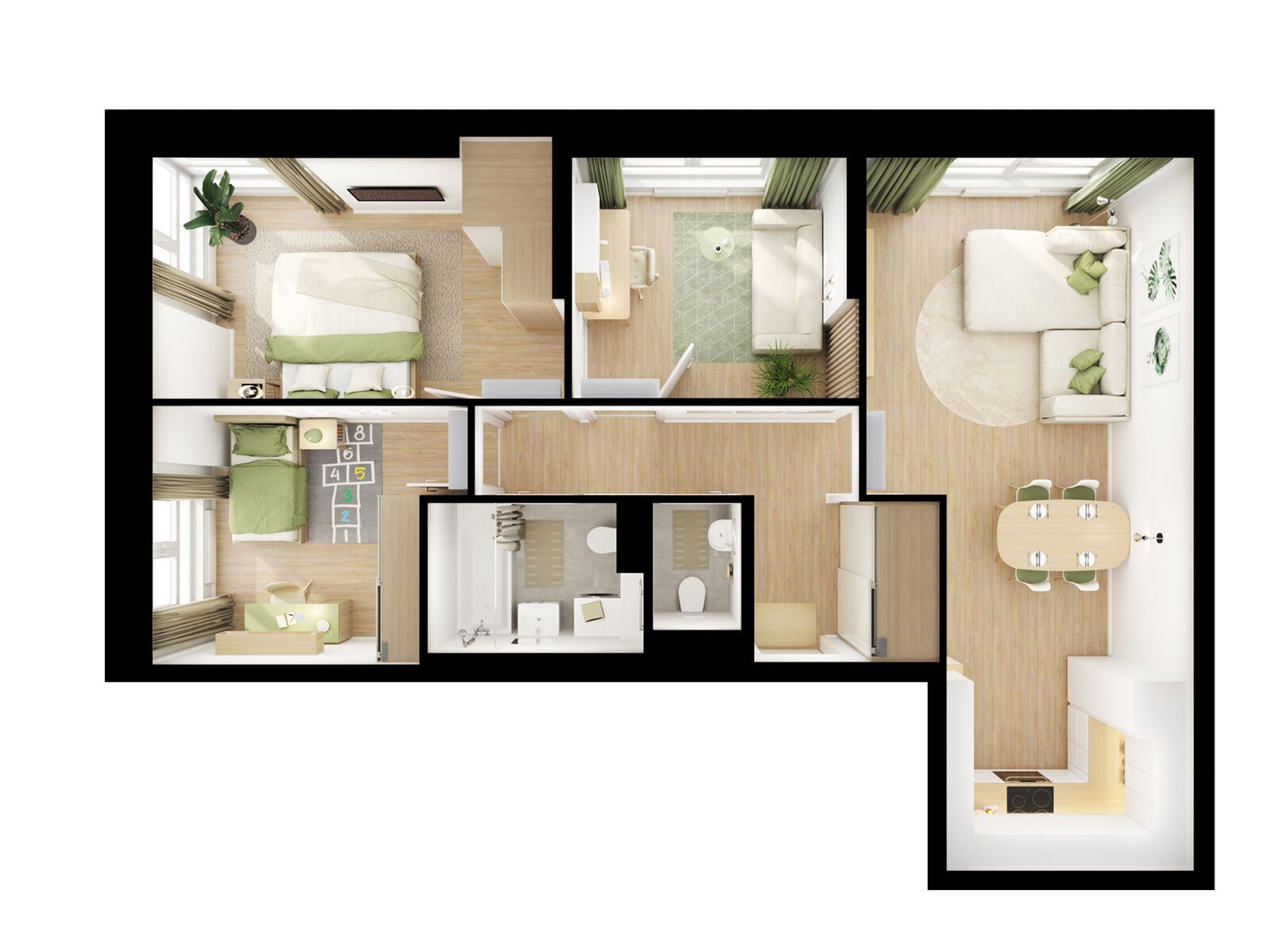 3-комнатная квартира, 72 кв.м, Руставели 14