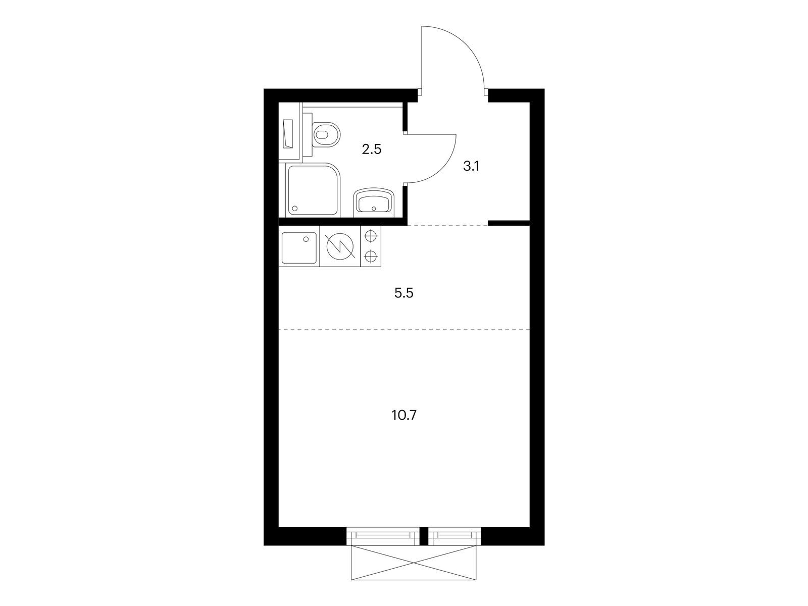 21.8 кв.м, Кольская 8