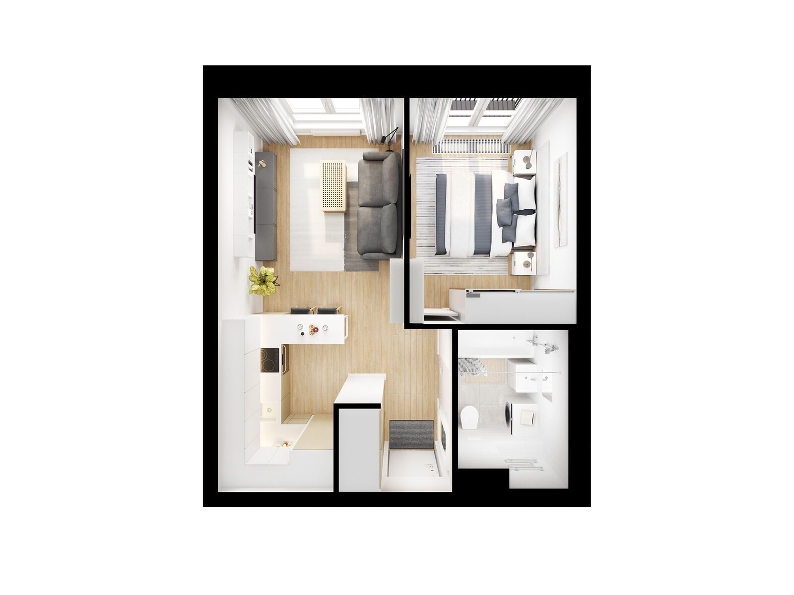 1-комнатная квартира, 32.7 кв.м, Руставели 14