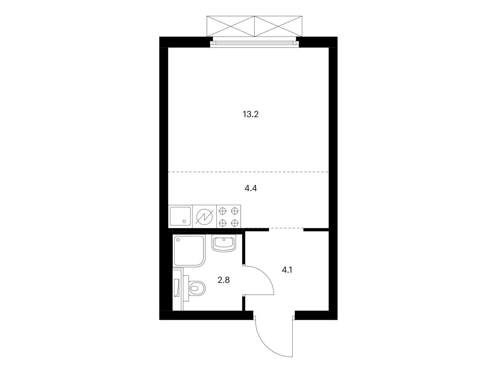 студия, 24.5 м2, Красноказарменная 15
