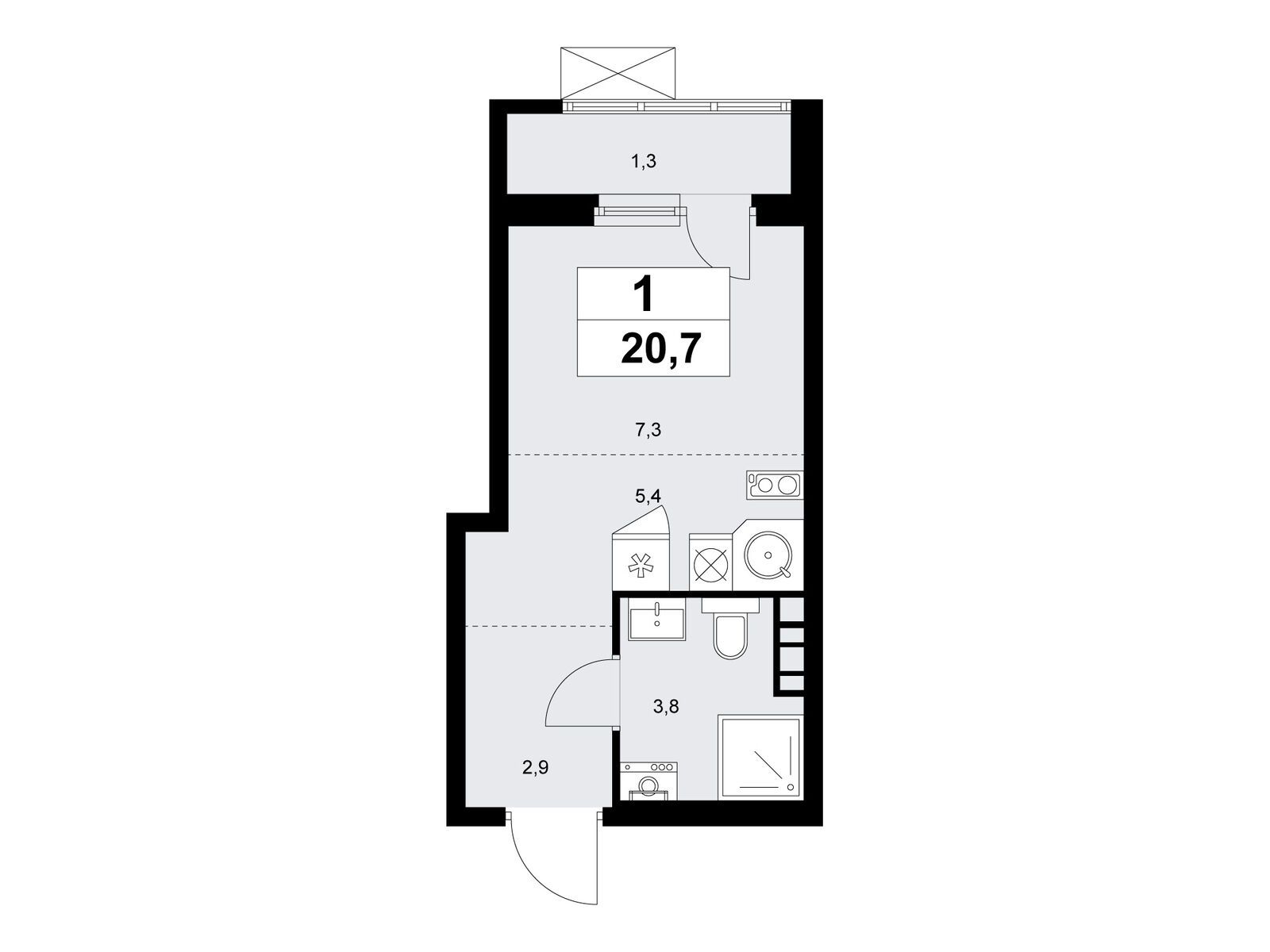 студия, 20.8 м2, ЖК «Прокшино» студия, 20.8 м2, ЖК «Прокшино»