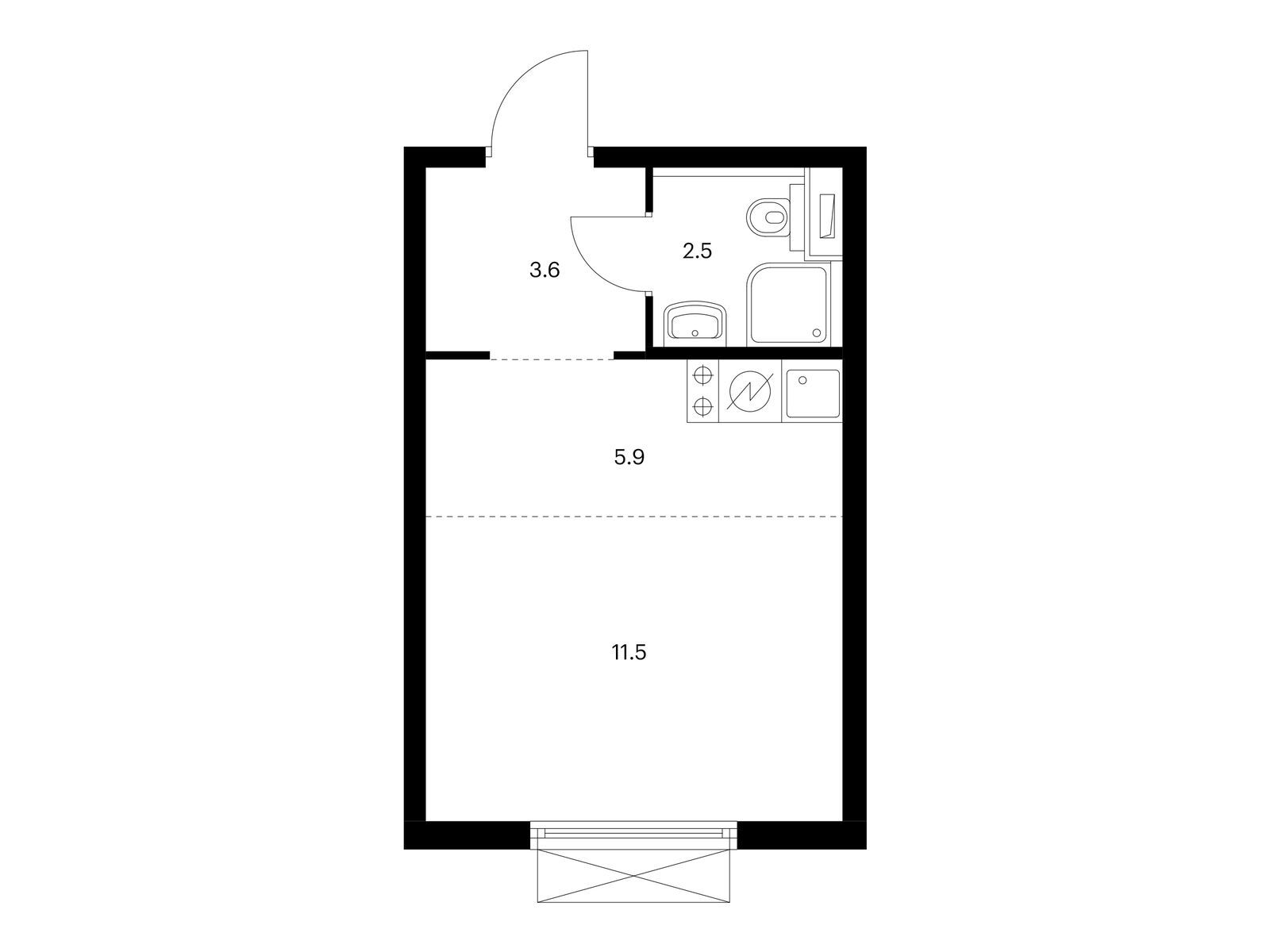 23.5 кв.м, Кольская 8