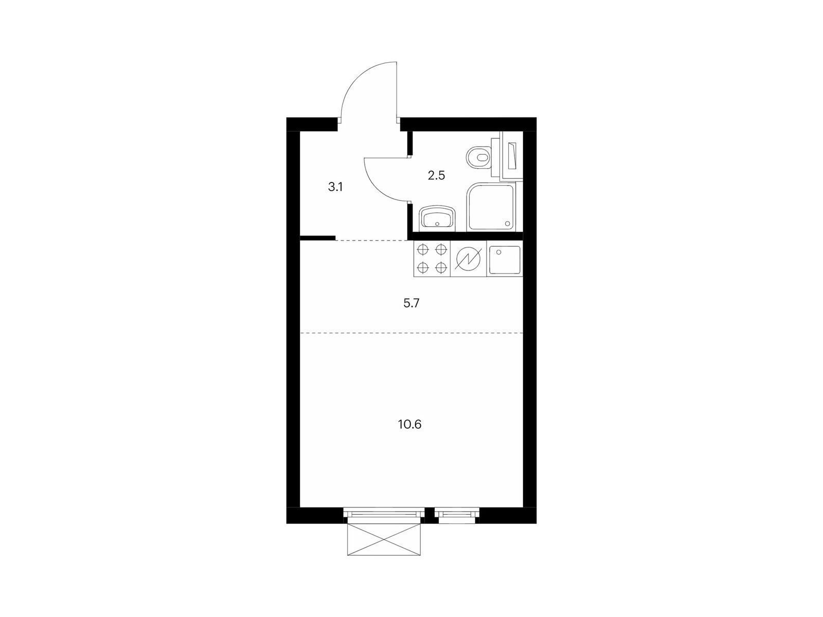 21.9 кв.м, Митинский лес