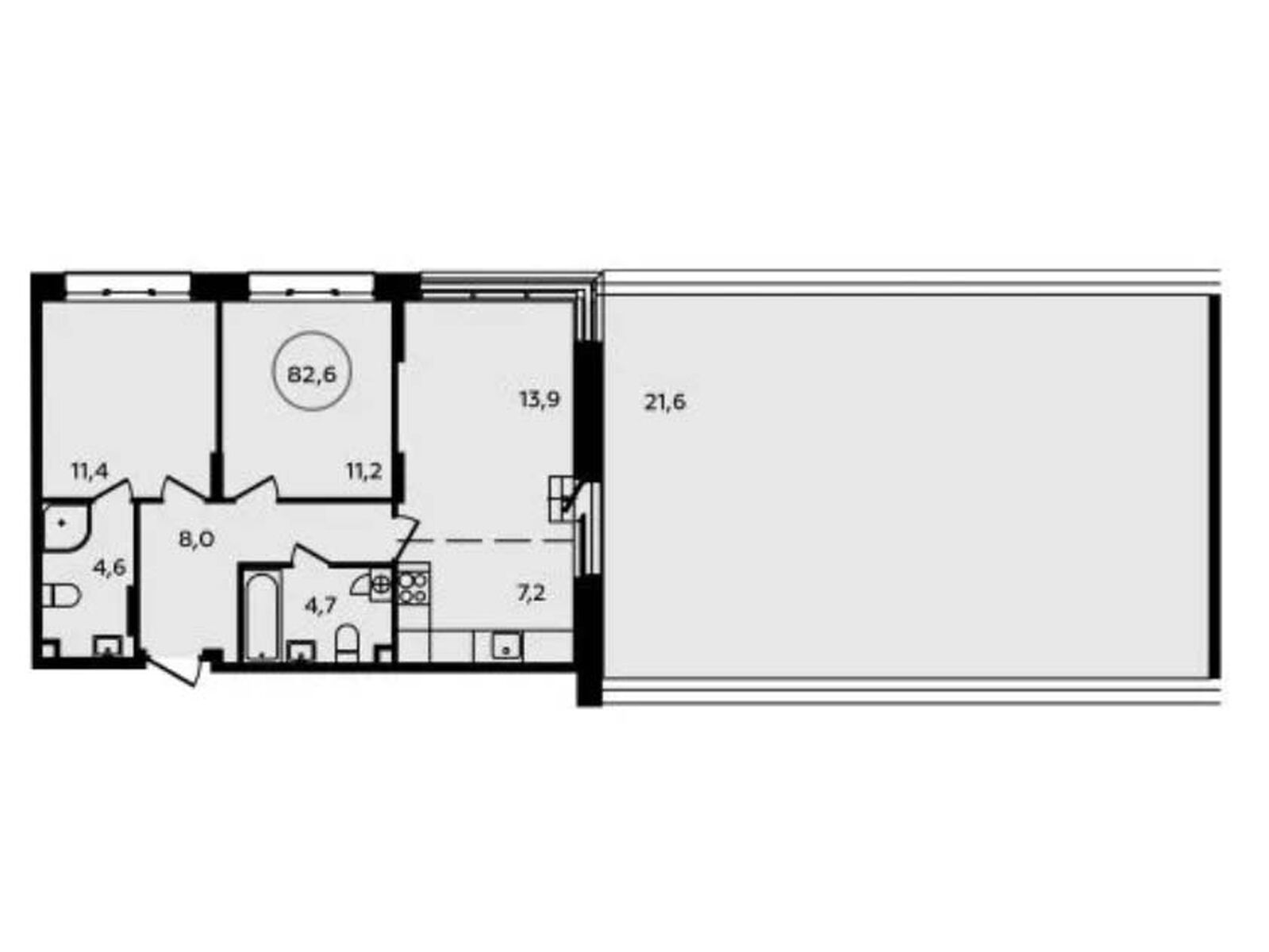 3-комнатная квартира, 84.4 кв.м, ЖК «Скандинавия» 3-комнатная квартира, 84.4 кв.м, ЖК «Скандинавия»