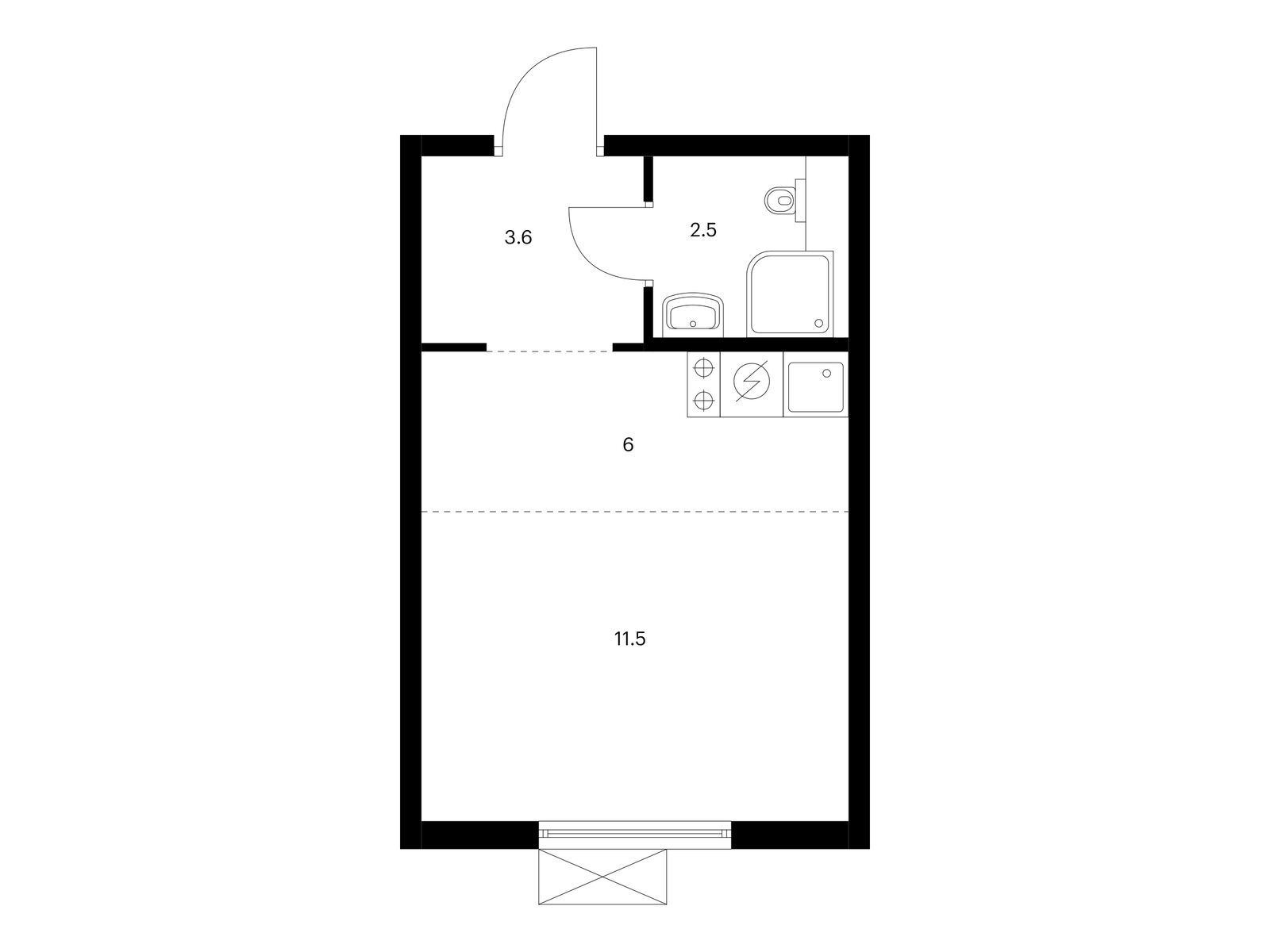 23.6 кв.м, Люблинский парк
