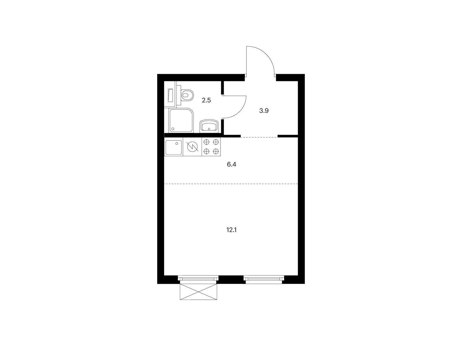 24.9 кв.м, Ютаново 24.9 кв.м, Ютаново