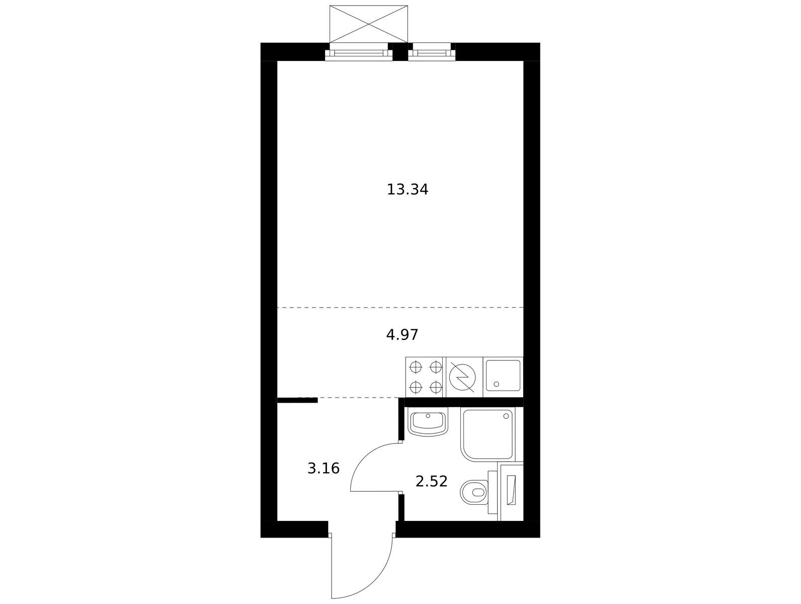 23.7 кв.м, Михайловский парк