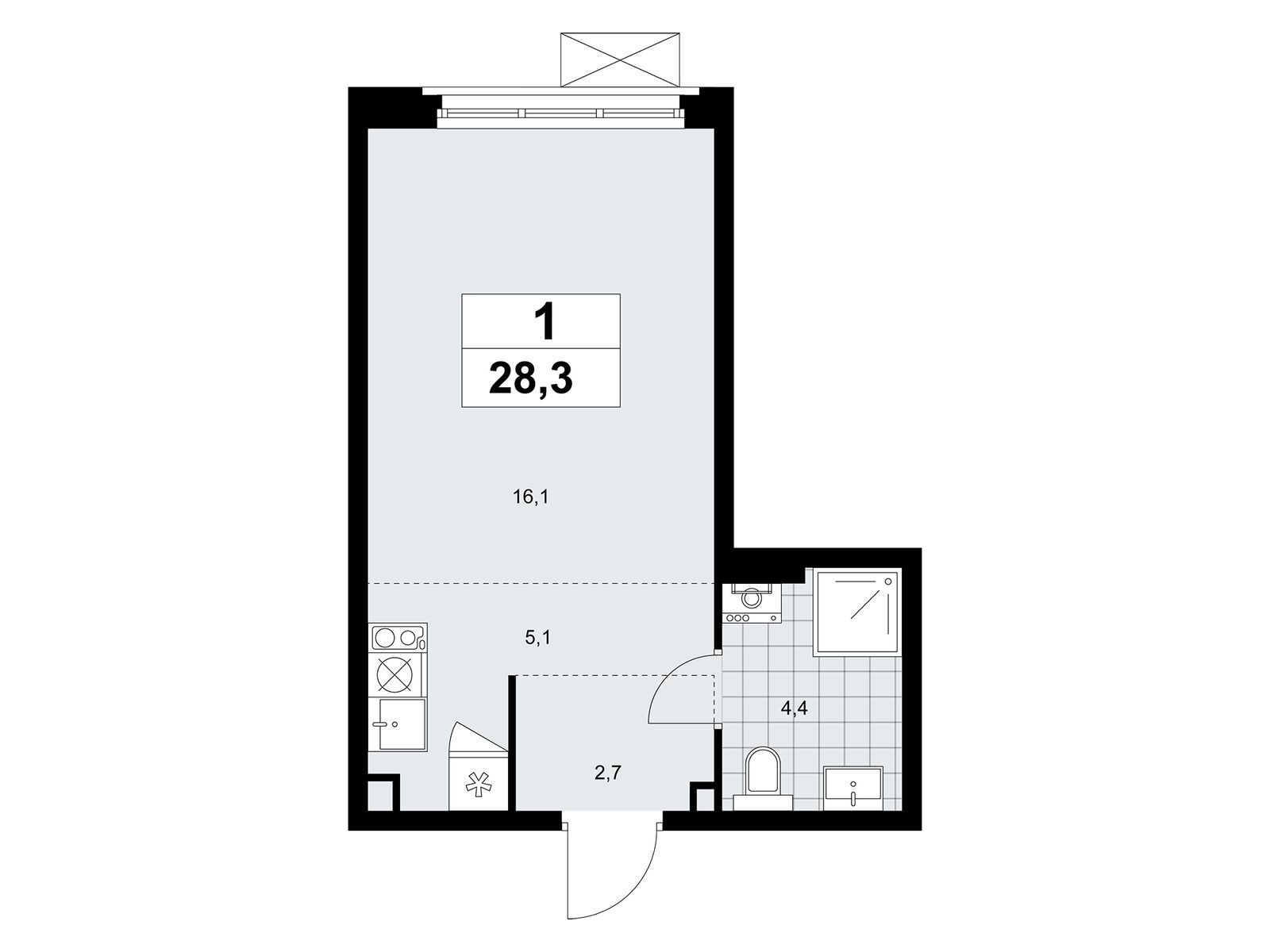 28.3 кв.м, ЖК «Прокшино» 28.3 кв.м, ЖК «Прокшино»