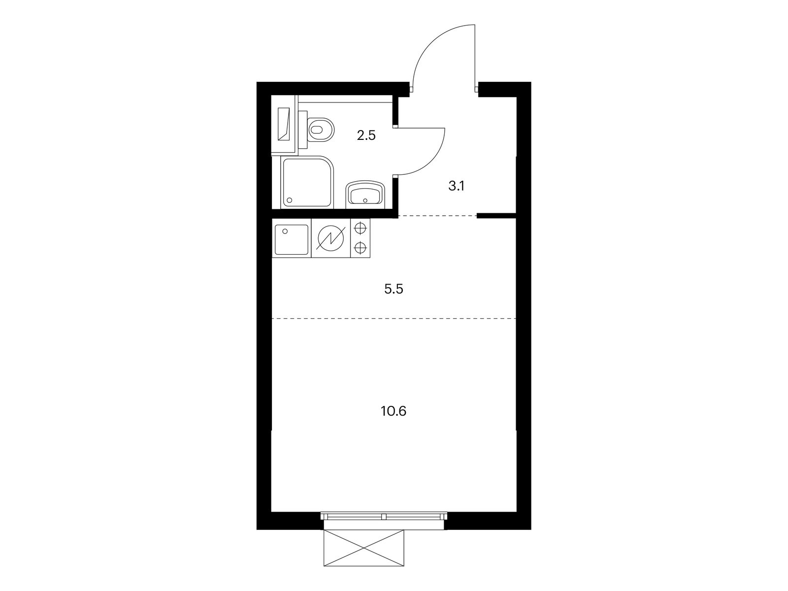 21.7 кв.м, Римского-Корсакова 11 21.7 кв.м, Римского-Корсакова 11