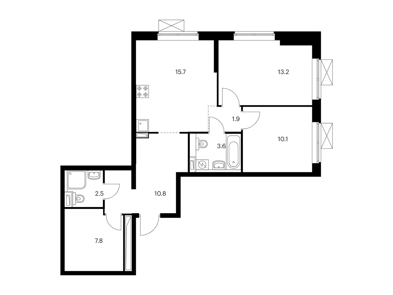 2-комнатная квартира, 65.6 кв.м, Одинцово-1