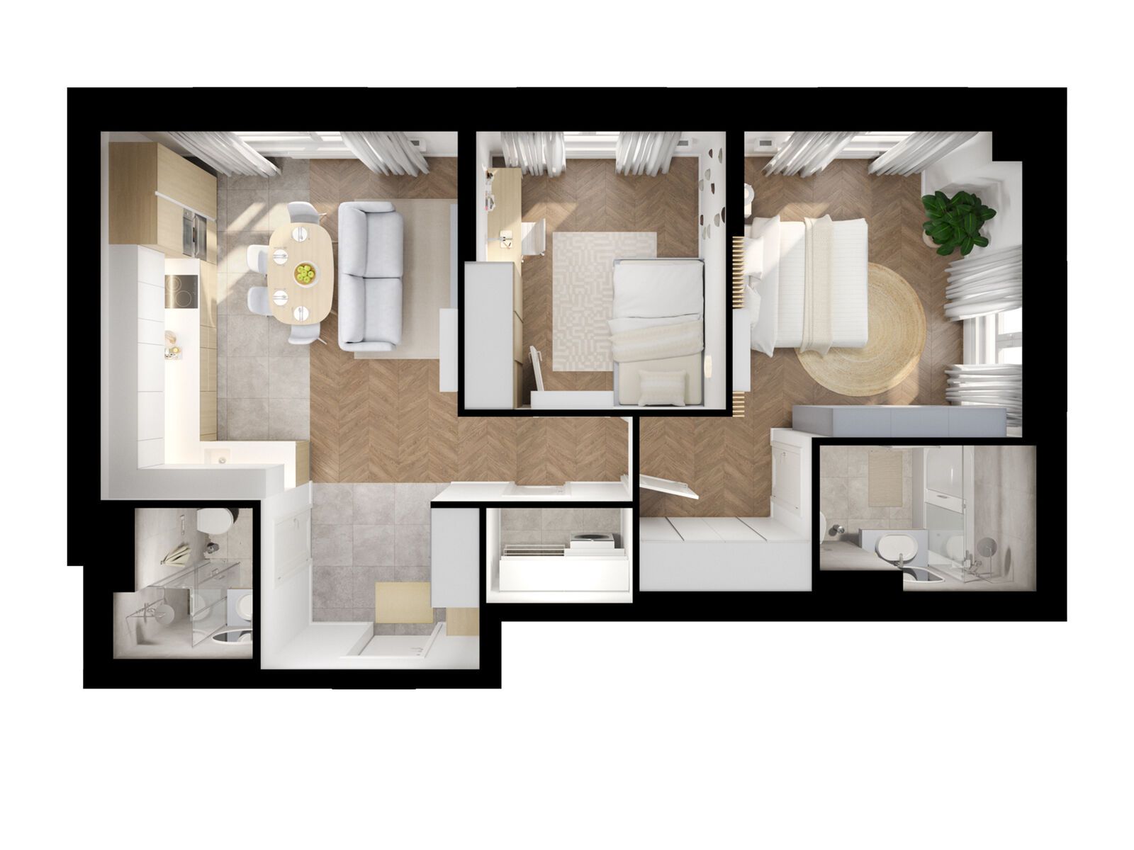 2-комнатная квартира, 65.8 кв.м, Барклая 6