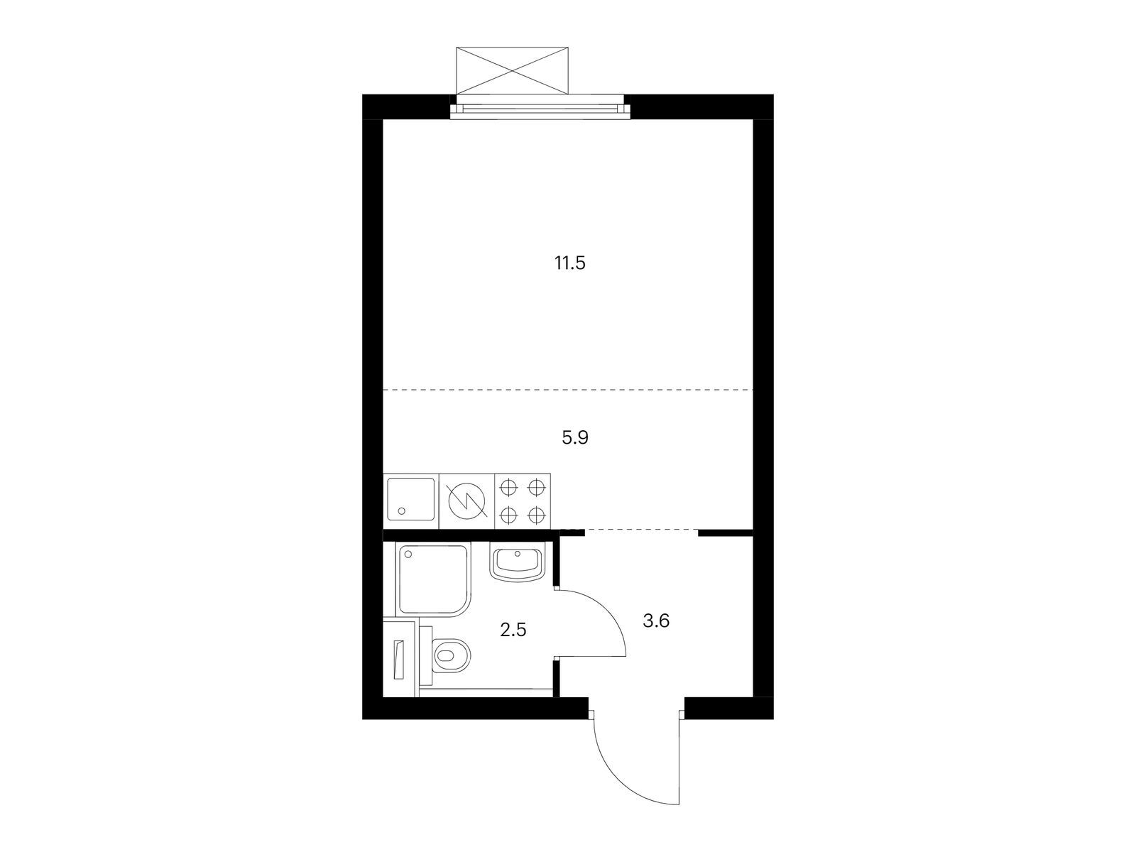 23.5 кв.м, Амурский парк