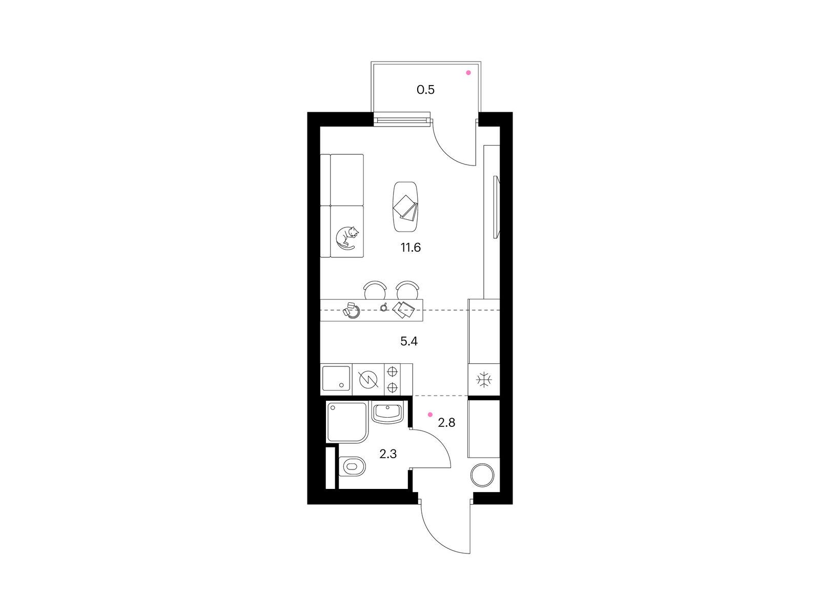 22.6 кв.м, Белая Дача парк