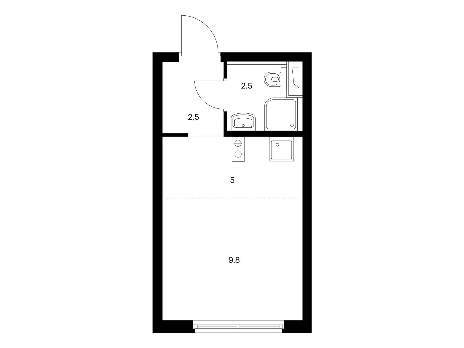 19.8 кв.м, Руставели 14