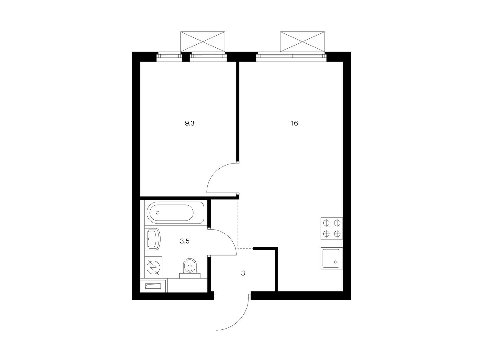 1-комнатная квартира, 31.8 кв.м, Второй Нагатинский