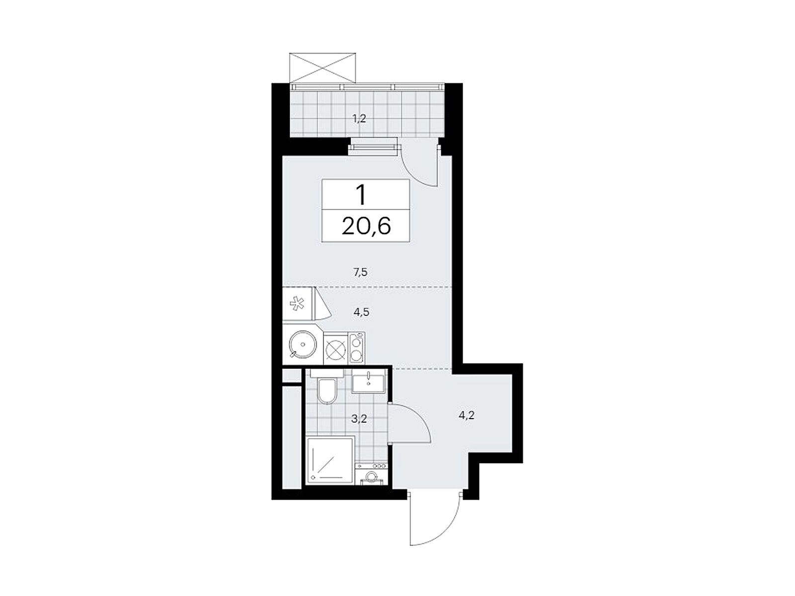 20.6 кв.м, ЖК «Прокшино» 20.6 кв.м, ЖК «Прокшино»