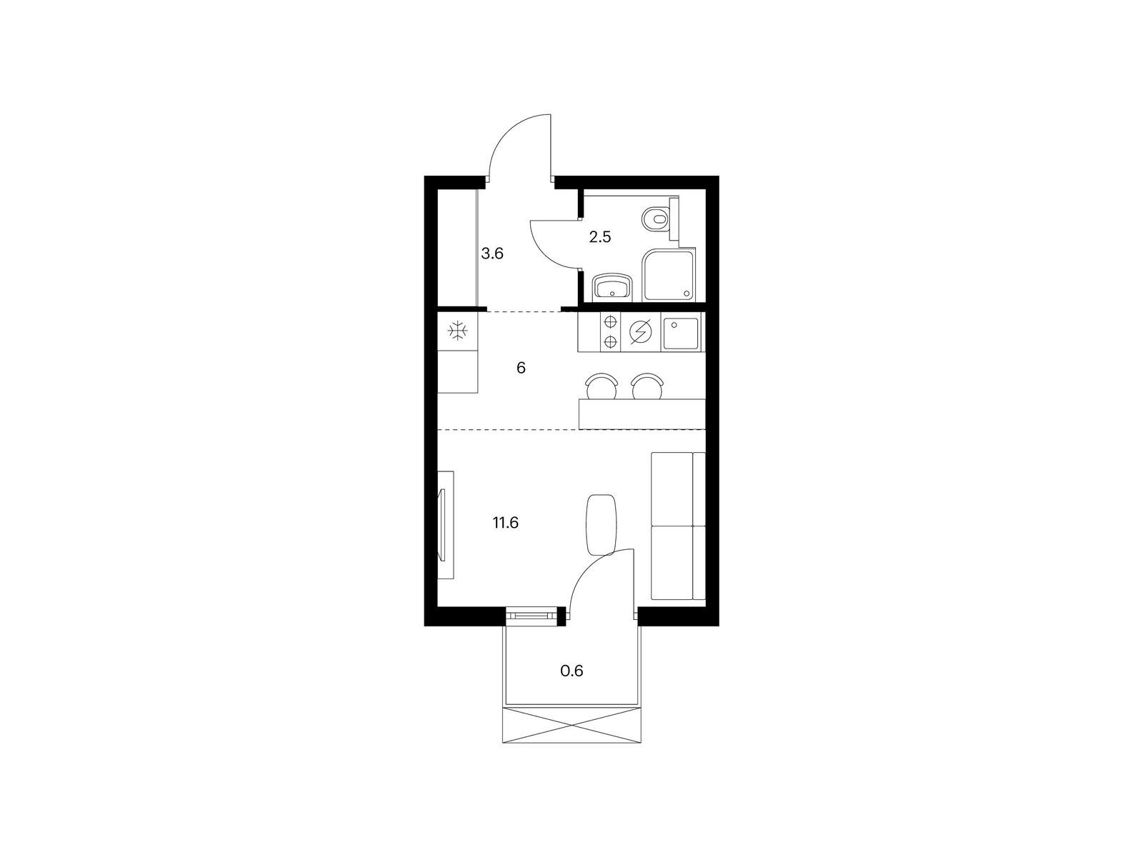 24.3 кв.м, Середневский лес