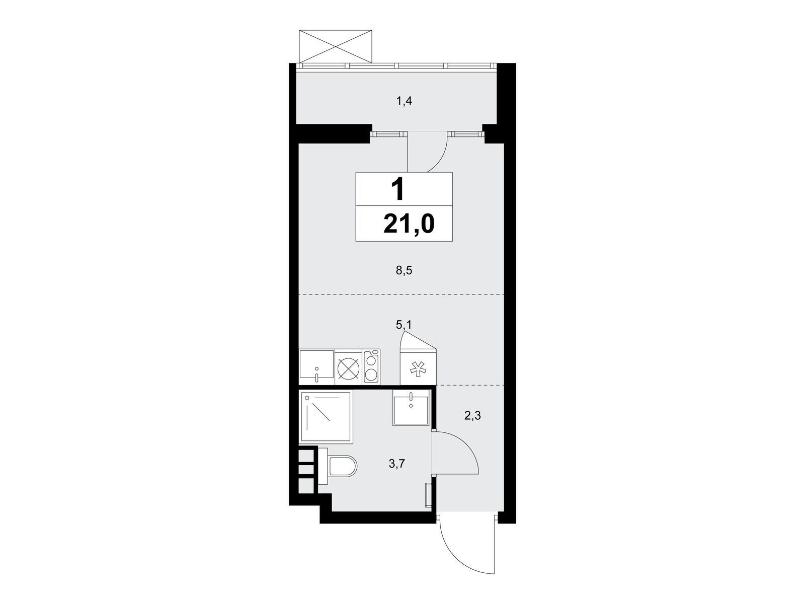21.1 кв.м, ЖК «Деснаречье»