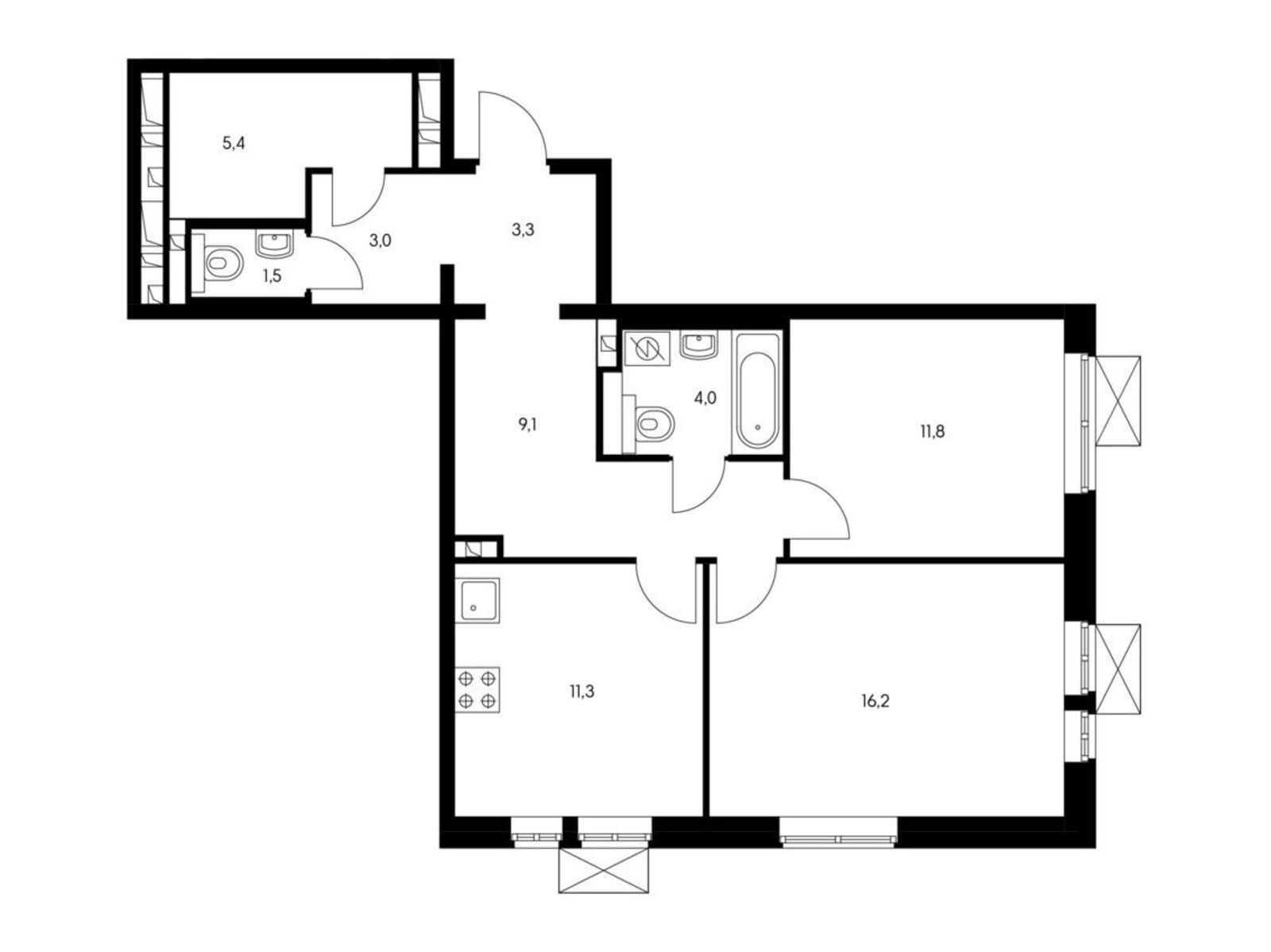 2-комнатная квартира, 64.9 кв.м, Жулебино парк