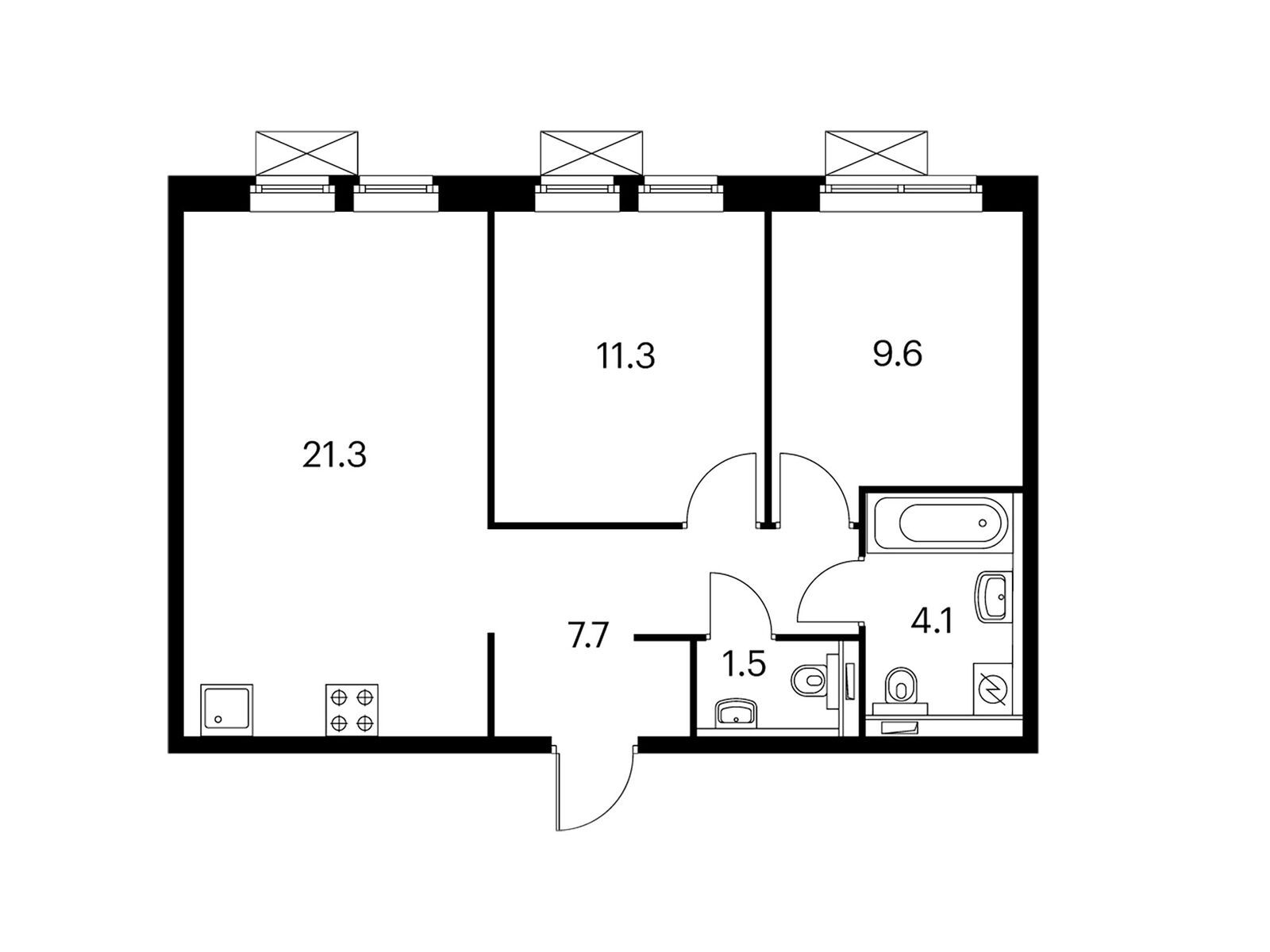 2-комнатная квартира, 55.5 кв.м, Мякинино парк 2-комнатная квартира, 55.5 кв.м, Мякинино парк