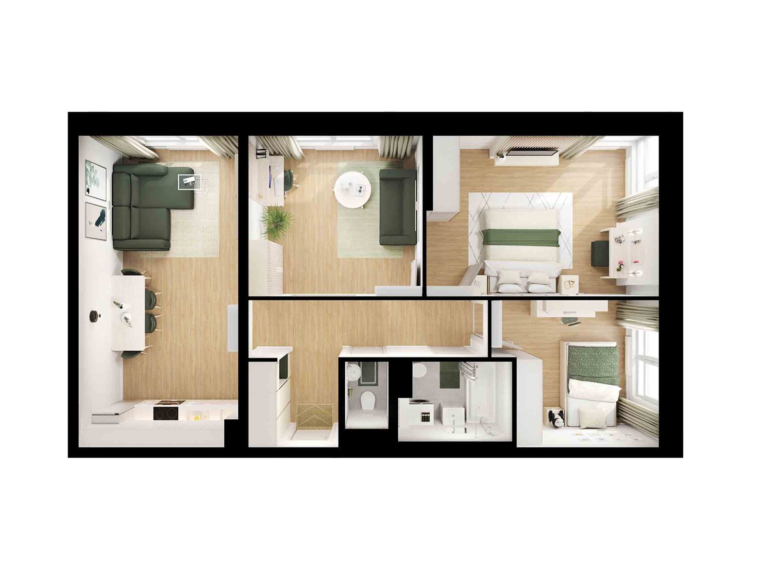 3-комнатная квартира, 78.6 кв.м, Руставели 14