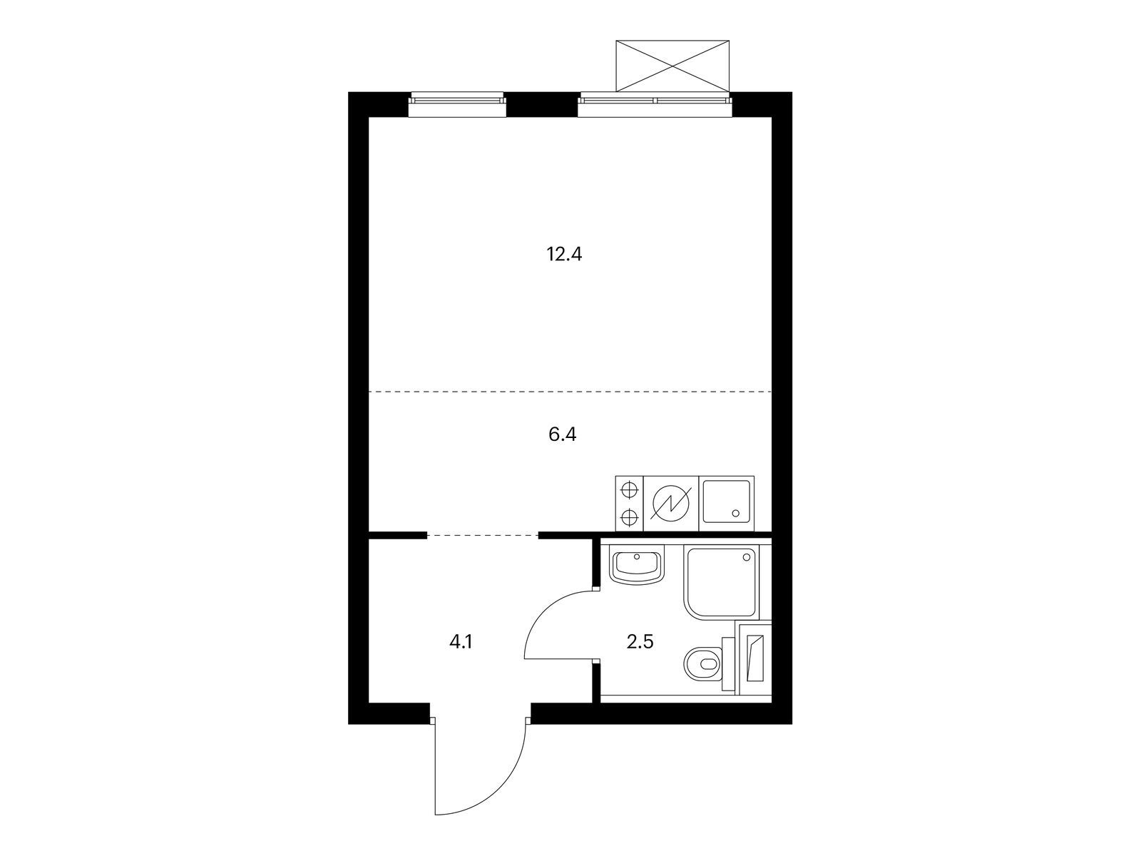 25.4 кв.м, Большая Очаковская 2